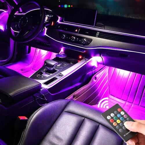 FORAUTO 6 Meters Flexible EL Wire RGB Car Atmosphere Lamp Car Interior Light LED Strip Light Decorative Lamp Remote Control