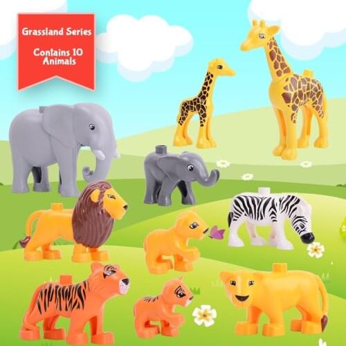 Animals Model Building Blocks Original big Particles Bricks accessory Toys For Children Compatible with Bis Size Blocks