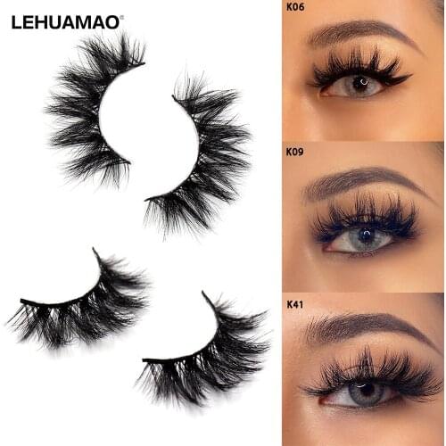 LEHUAMAO 3D Mink Lashes False Eyelashes Popular Fluffy Cruelty free Makeup Eyelash Extension Cross Full High Volume Eye Lashes