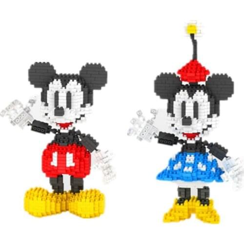 Hot Disneyland classic Cartoon Mickey Minnie mouse world park figures model bricks mini micro diamond blocks toys children gift