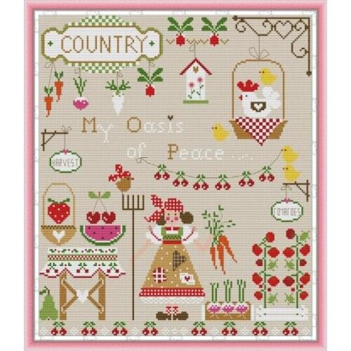 Carrot farm cross stitch kit aida 14ct 11ct count print canvas cross stitches needlework embroidery DIY