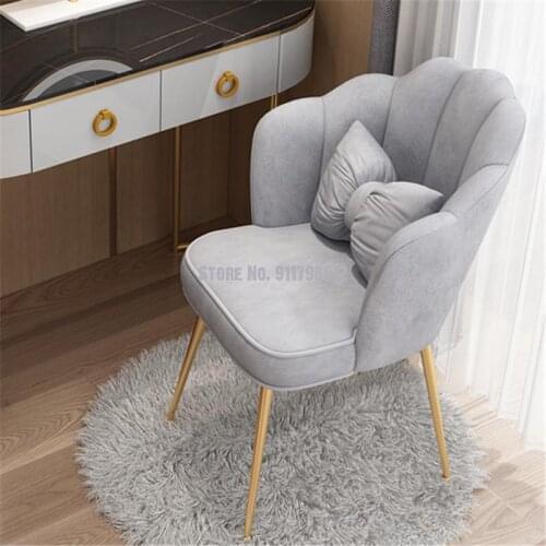 Nordic ins light luxury dining chair net red chair makeup chair desk chair princess backrest combination dressing chair nail cha