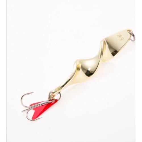 Wholesale 50pcs/lot Rotating Twisted Spinner Lures Metal Fishing Spoon Baits Rolling Sequins Lures w Hooks 10gs 14gs 21gs 28gs