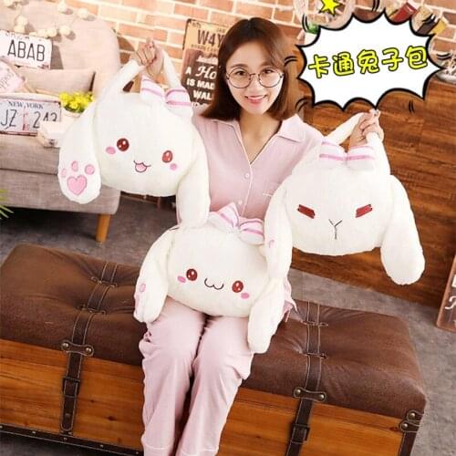 Japan Women Soft Anime Bunny Handbag Mini Cartoon Girls Cute Lop Ear Rabbit Messenger Shoulder Pack For Children Birthday Gift