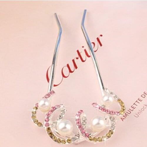 Hot Bridal Crystal Pearl Flower Hair Pins Bridesmaid Wedding Jewelry Clips U Pick Tiara Jewelry Accessories for women