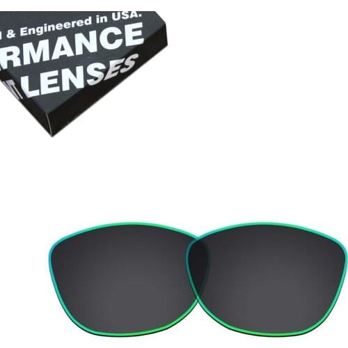 ToughAsNails Polarized Replacement Lenses for Oakley Frogskins OO9013 Sunglasses Black with Green Edge