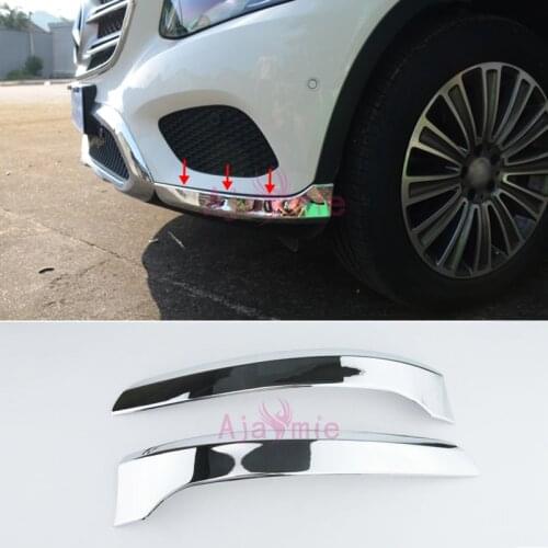 For Mercedes Benz GLC 2016 2017 2018 Front Corner Bumper Protector Trim Chrome Car Styling Accessories