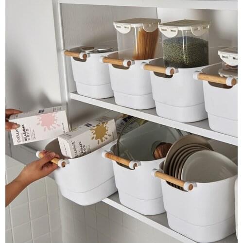 1PC Plastic Home Storage Basket Bathroom Portable Food Fruite Storage Box Clothing Laundry Basket Sundries Container OK 1161