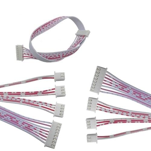 100Pcs 30cm 8P/9P/10P Double XH2.54 Header AWG26 Red White Wire Cable