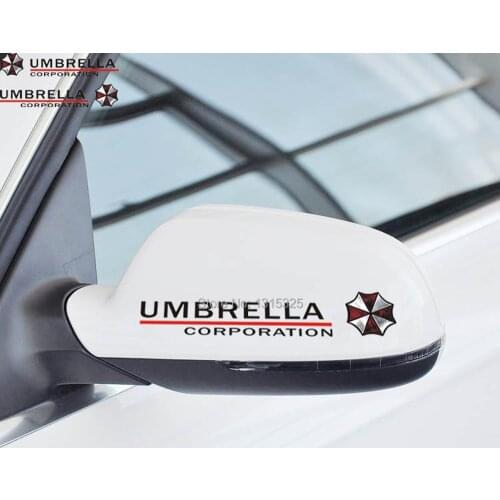Aliauto 2 x Umbrella Corporation Reflective Car Stickers RearView Mirror Decal for Ford Chevrolet Vw Skdoa Golf Hyundai Kia Lada