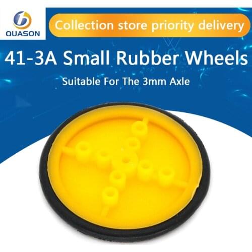 41-3A Small Rubber Wheels, Pulley, DIY Toy Wheels,41mm Diameter,Suitable for the 3mm axle