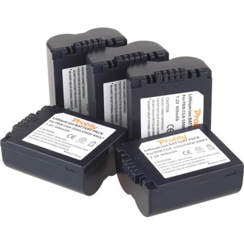 Probty 5Pc CGA-S006 BMA7 CGAS006 Replaceable Battery for Panasonic DMC FZ7 FZ8 FZ18 FZ28 FZ30 FZ35 FZ38 FZ50 DMC-FZ30