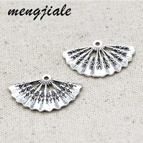 6pcs Vintage Metal Alloy Fan Charm Pendants For Jewelry Making Finding Accessories Wholesale