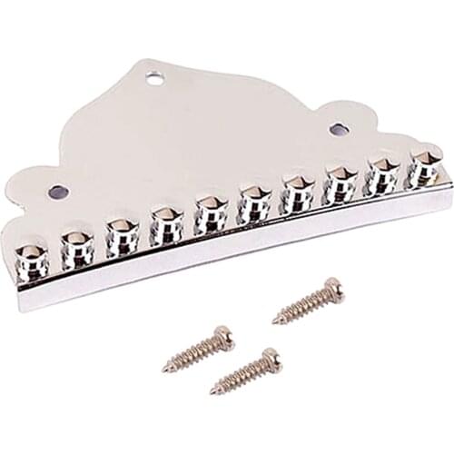 70.5 x 42 mm Chrome Plated Metal 10 String Mandolin Guitar Tailpiece Silver