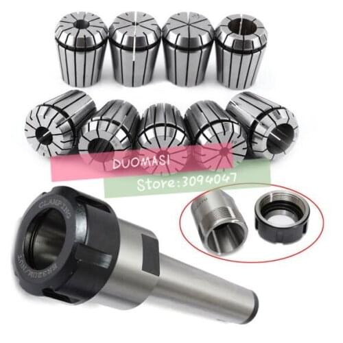 9pcs ER25 Spring Collets + 1PCS MT3 M12 ER25 Collet Chuck Morse Taper Holder For CNC Milling Lathe Tool