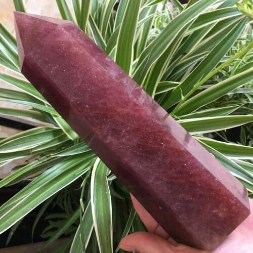 Lbnatural hematite strawberry crystal Obelisk wine red crystal pyramid