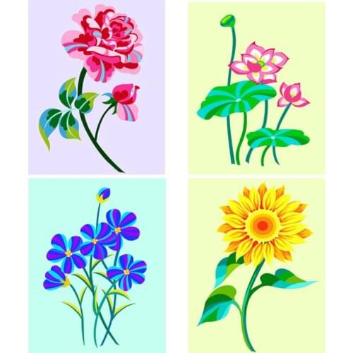 Diamond Embroidery Flower Picture By Rhinestones Diamond Painting Floral Full Square Drill Diamond Mosaic Home Decoration