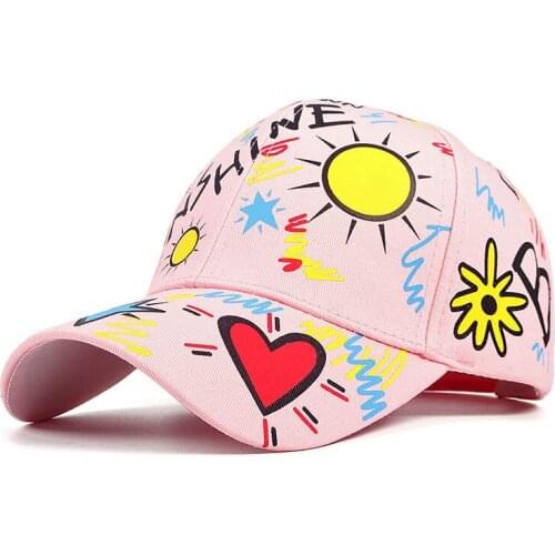 Baseball Cap Graffiti Women Men Dad Hat Adjustable Curved Bill Sports Cotton Outdoor Summer Accessory
