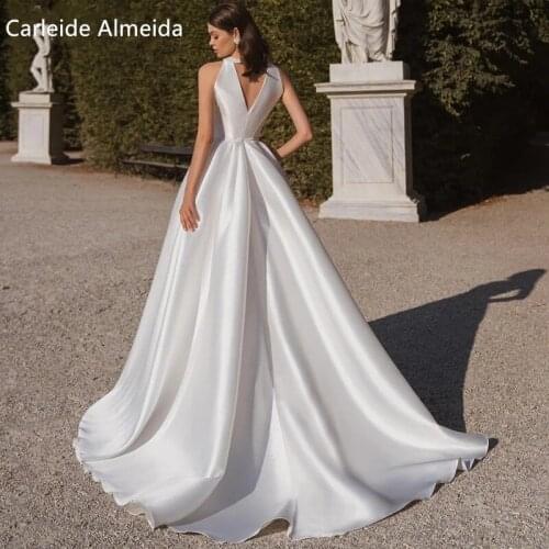 Carleide Almeida Satin Wedding Dresses
