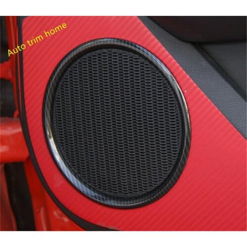 Lapetus Door Stereo Speaker Audio Loudspeaker Cover Trim ABS Carbon Fiber Style For Ford Mustang 2015 2016 2017