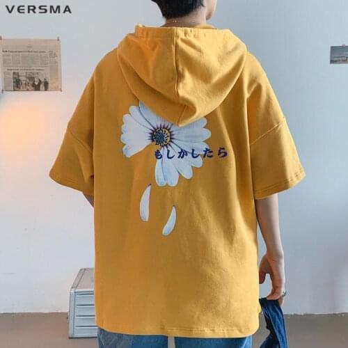VERSMA Korean Style Harajuku Vintage Flower Print T-shirt Men Summer Japanese Streetwear Punk T Shirt Men Women 5XL Dropshipping