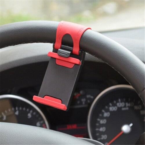 Flexible Skid Proof Steering Wheel Phone Mount Universal Rod Mounted Cell Phone Holder Stand with Elastic Strap Stand Holder