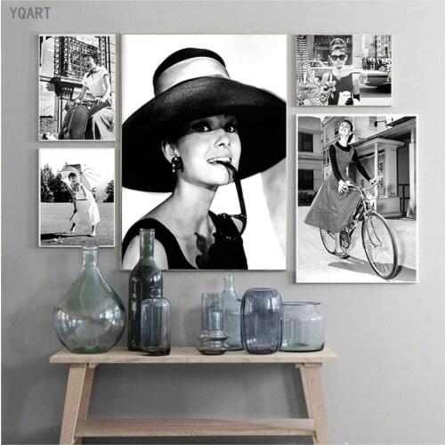 Black White Hollywood Moive Star Vintage Wall Art Canvas Painting Nordic Posters And Prints Wall Pictures For Living Room Decor