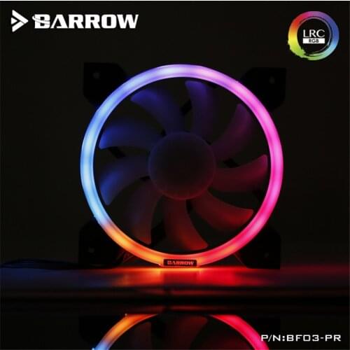 Barrow PWM Water Cooling Fan Aurora RGB Adjustable Ring Effect Dedicated For Cooling Row Radiator BF03-PR