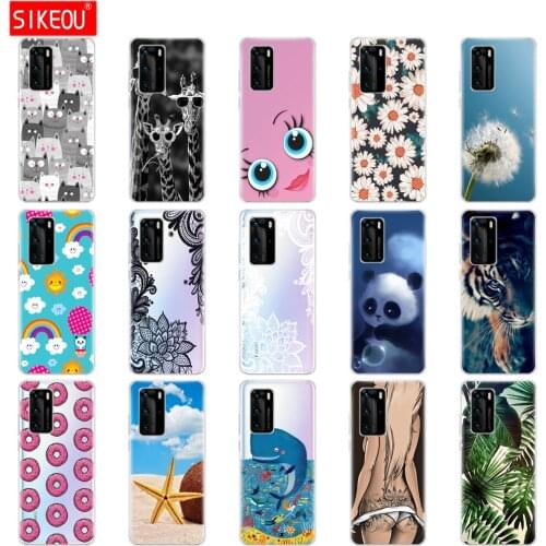 For Huawei P40 Case Soft Silicon TPU Phone Back On Huawei P40 Pro P40Pro P 40 Cover Bumper Fundas Tiger