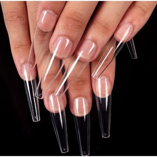 Nail Tips 500pcs/bag Fake Nail Artificial Press on Long Ballerina Clear False Coffin Nails Art Tips Press on Nails