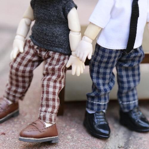 Ob11 doll clothing accessories YMY little snooze body9 GSC clay human body retro plaid trousers doll clothes Accessories