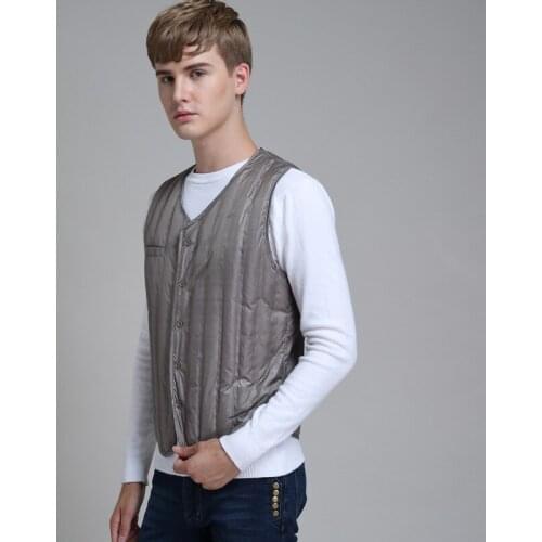 Autumn New Mens Light Vest Jacket Sleeveless Thin Vest Coat Male V-neck Vests