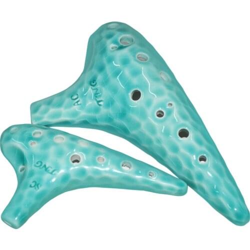 TNG Ocarina 12 Holes Musical Instruments handmade Dolomite Ceramic Professional Musique Home Of Ocarina Ocean Wave From Taiwan