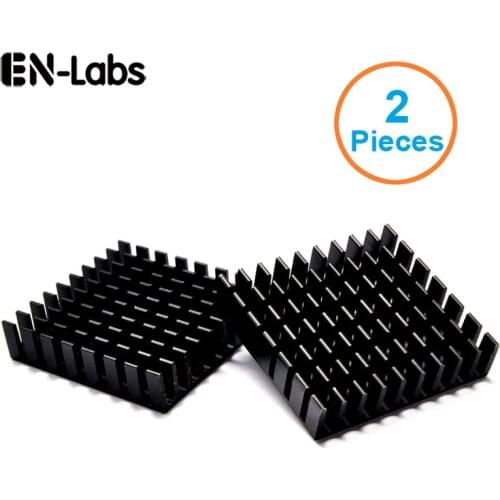 En-Labs 2pcs/lot Anodized Black Aluminum Heatsink 35x35x10mm Chipset Radiator Cooler Southbridge Northbridge IC,3W LED Cooling