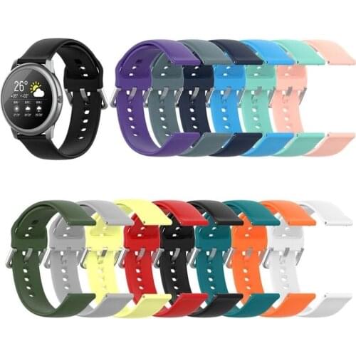 22mm Suitable For Xiaomi Haylou Solar LS05 Smart Watch Pure Color Silver Buckle Strap Sports Smart Accessories For Mi Band Strap