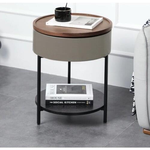 Nordic Sofa Side Cabinet Living Room Light Luxury Corner Small Round Table Bedroom Bedside Table