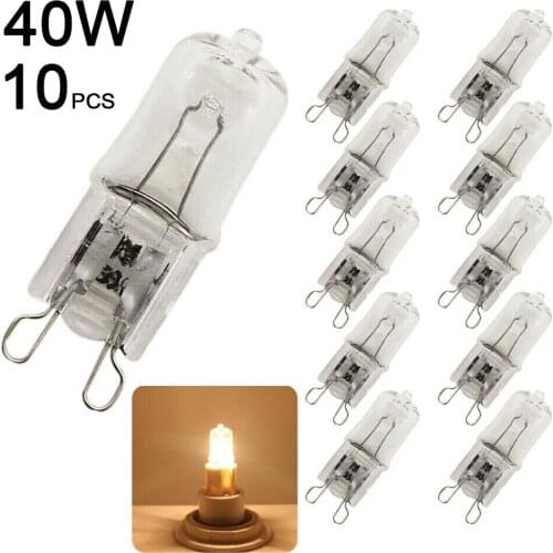 10pcs Replacement 230V 40W G9 Halogen Light Bulbs Capsule LED Lamp Warm White Lighting Bulbs High Brightness
