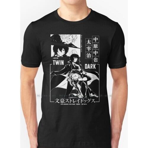 Soukoku Bungou Stray Dogs Chuyaa And Dazai T Shirt 100% Pure Cotton Bsd Anime Dazaiosamu Chuuyanakahara Soukoku Atsushinakajima