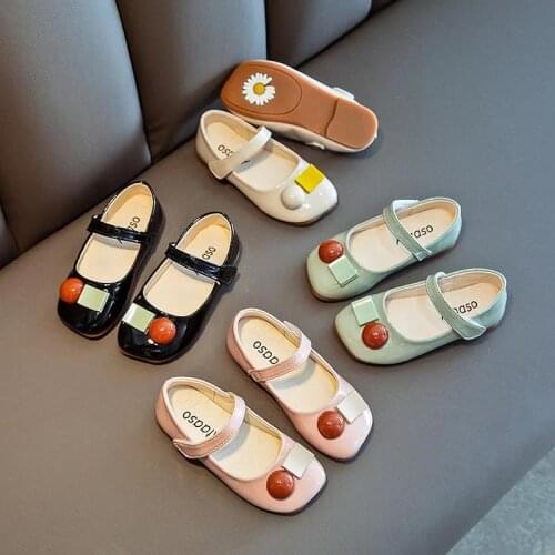 JY Children Girls Bright PU Princess Shoes Flat Casual With Elastic Belt 21-36 4Colors P14