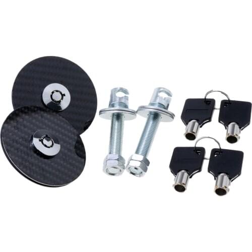 Universal Carbon Fiber Hood Pin Locking Kit for Racing Sport Mount Bonnet Car Sedan Coupe