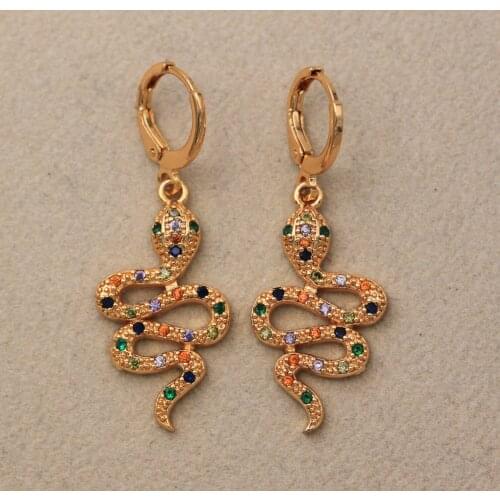 Dangle Drop Earrings Red Cubic Zirconia Animal Copper Earring For Women Fashion Jewelry Accessories Wedding Anniversary Gift