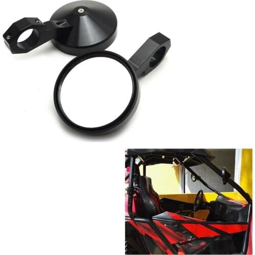 Rear view mirror UTV wide view Mirror Adjustable 1.75inch Heavy Duty Round Side Mirror for Polaris RZR Ranger XP 4 1000