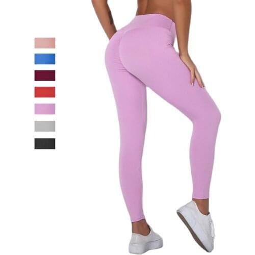 Purple Yoga Leggings Sport Women Fitness Gym Sport Pants Black Casual Stretchy Woman Tights Red Trousers Blue Green Pink Gray