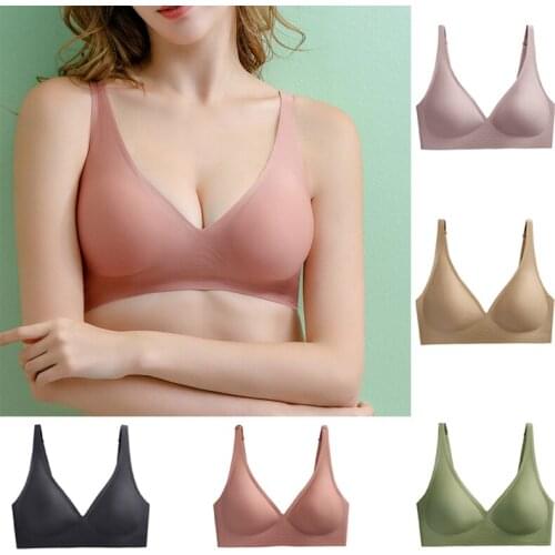 Women Sexy Seamless Bra Triangle Wire Free Push Up Adjustable Soft Fashion Underwear Small Breast Adjustable Bra