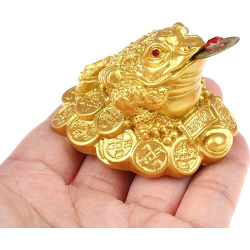 1PC 5.5*4.8*3.8cm Pure copper lucky gold Jin Chan home office Feng Shui crafts ornaments