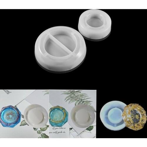 1Pcs Big Ashtray Resin Silicone Mold Rhombus Round Mold for DIY Resin UV Crystal Epoxy Crafts Crystal Ashtray Home Decoration