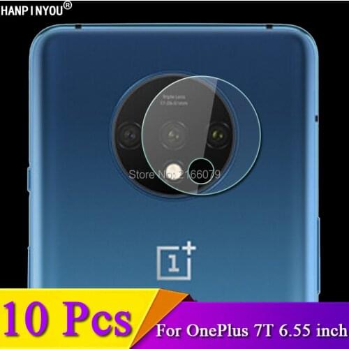 10 Pcs/Lot For OnePlus One Plus 7T 6.55" Clear Rear Back Camera Lens Protective Protector Cover Soft Tempered Glass Film Guard