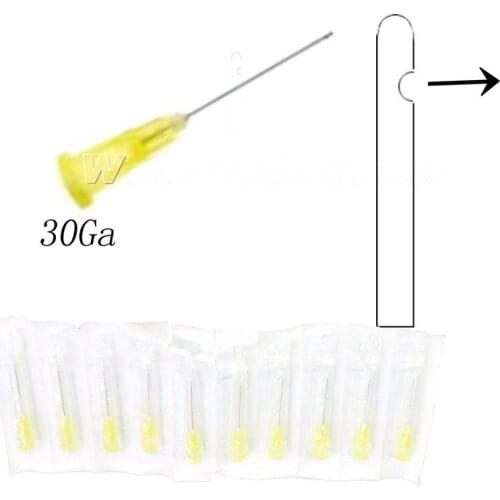 100pcs Dental Endo Irrigation Needle Tip 25G/27G/30GA 30G End-Closed Side Hole Endo Syringe Root Canal Washing Needle Tip