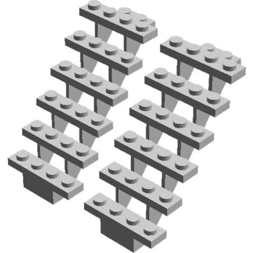 2PCS Light Gray Stair Building Blocks Compatible Major Brand Kids Toys 30134 Early LearningMOC Education Gifts