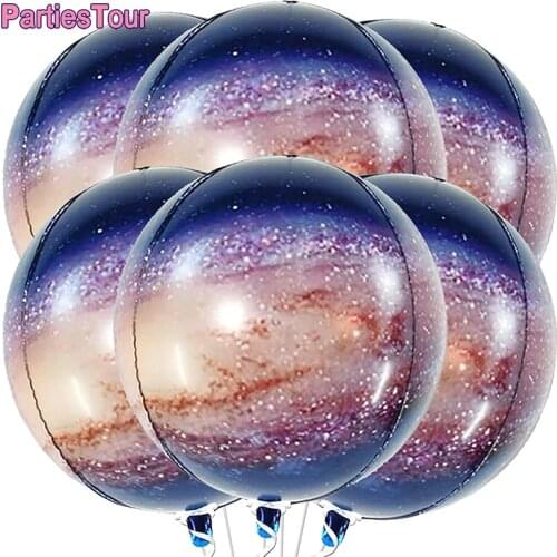 22inch 4D Galaxy Foil Balloons for Birthday Decor Jumbo Round Galaxy Balloons for Outer Space Planet Solar System Party Supplies